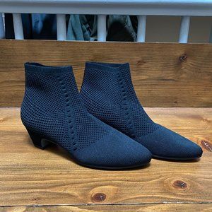 EILEEN FISCHER PURL STRETCH KNIT BOOTIE BLACK SIZE 7.5